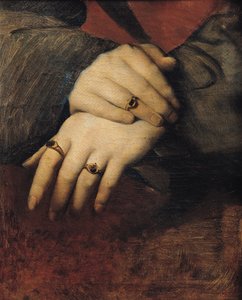 Studie av en kvinnes hender, etter portrettet av Maddalena Doni av Raphael av Jean Auguste Dominique Ingres