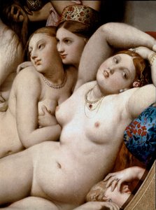 Det tyrkiske badet, detalj (olje på tre av Jean Auguste Dominique Ingres