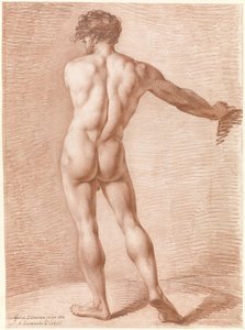 Figurstudie av stående naken