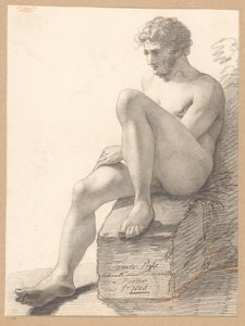 Sittende mann naken, sett forfra (2. pris 1808)