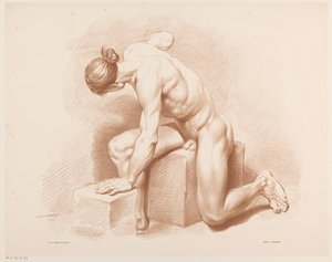 Sittende naken mann