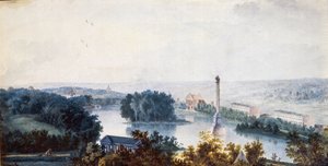 "" Tsarskoye Selo. The Chesme Column"" av Jean Balthazard de la Traverse (1700-tallet), Akvarell på papir av Jean Balthazard de la Traverse