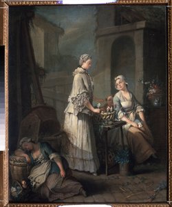 ""Blomsterjenta"" (En blomsterjente) Maleri av Jean-Baptiste (Jean Baptiste) Charpentier (1728-1806) 1795-1799 Pushkin-museet, Moskva