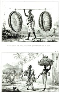 Hodekurver og en fjærfeselger, fra "Picturesque and Historical Journey to Brazil"