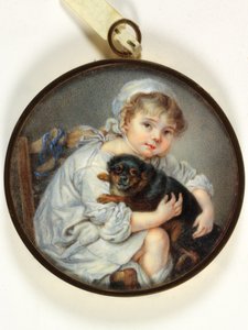 Den lille jenta med en hund (emalje)