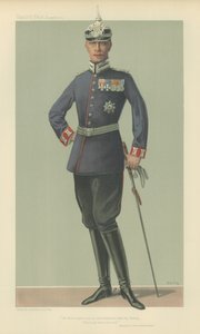 HKH Kronprinsen av Tyskland (farge litho) av Jean Baptiste (after) Guth