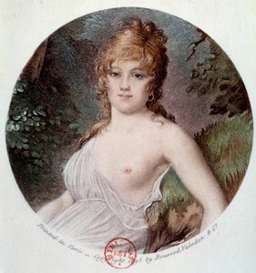 Portrett av Madame Tallian, født Cabarrus, prinsesse av Caraman - Chimay (1773-1835) kalt Notre Dame de Thermidor Lithography etter Jean-Baptiste Isabey (1767-1855) 1895 Paris, Musee Carnavalet