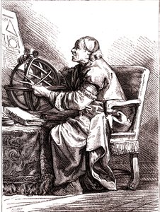 Astronomen.1878 (gravering) av Jean Baptiste (after) Le Prince