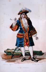 Portrett av Jean Bart (1651-1702) ca. 1830 (farget gravering) av Jean Baptiste (after) Mauzaisse