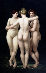 De tre nådene. Faksimile fra arbeidet til Jean Baptiste Regnault (1754-1829) - postkort av Jean Baptiste (after) Regnault