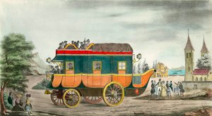 Bilen (eller flid) har damp: Fransk oppfinnelse av 1835. Gravering av Ange Tissier (1814-1876). 1835. Privat samling
