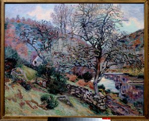 Crozan, the Rock of the Echo Painting av Jean Baptiste Armand (1841-1927) Bayonne Musee Bonnat fra 1800-tallet av Jean Baptiste Armand Guillaumin