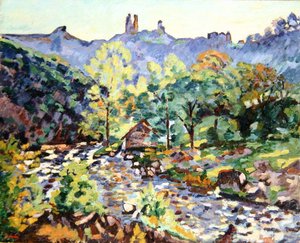 Ruinene av Chateau, Crozant, ca. 1905 (olje på lerret) av Jean Baptiste Armand Guillaumin
