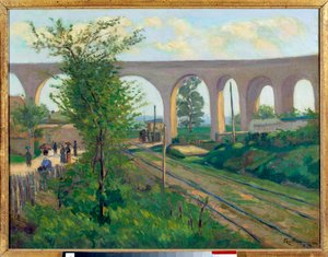 Akvedukten ved Arcueil, jernbanelinjen til Sceaux av Jean Baptiste Armand Guillaumin