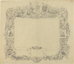 Design for en grense med et portrett av baron Cuvier av Jean-Baptiste Arnout