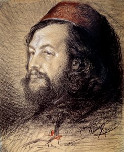 Portrett av Theophile Gautier (1811-1872) Kull- og pastelltegning av Auguste Clesinger (1814-1883) 1851 Søn. 0,77x0,65 m Versailles, musee du chateau