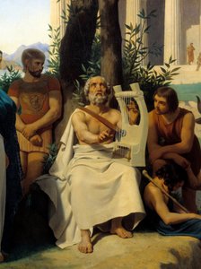 Homere, gresk poet på 900-tallet f.Kr. Detalj av maleri av Jean-Baptiste Auguste Leloir (1809-1892) Musee du Louvre.