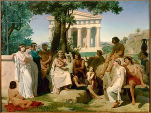 Homere, gresk poet fra 900-tallet f.Kr. Maleri av Jean-Baptiste Auguste Leloir (1809-1892) fra 1841 (147x195 cm). .