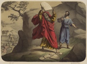 Moses bryter lovens tavler