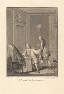 Elskeren av seg selv av Jean Baptiste Blaise Simonet after Jean Michel Moreau