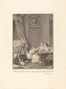 Dette er naturregelen, hvorfor bryter du den? av Jean Baptiste Blaise Simonet after Jean Michel Moreau