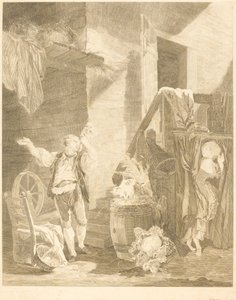 Rose og Colas av Jean Baptiste Blaise Simonet after Pierre Antoine Baudouin