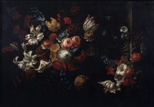 ""Still Life Of Bouquet"" (Blomster) Maleri av Jan Baptiste Bosschaert (1667-1746) Private samlinger fra 1700-tallet av Pushkin-museet, Moskva av Jean Baptiste Bosschaert