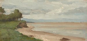 Strand nær Etretat av Jean Baptiste Camille Corot