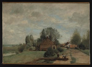 Corot - Die Straße zu den Holzfällern, Arleux-du-Nord, 1871, NMW A 24958 von Jean-Baptiste-Camille Corot