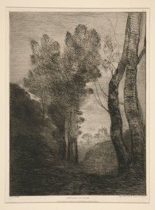 Environs de Rome (nær Roma) av Jean Baptiste Camille Corot