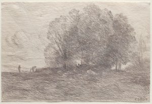 Gruppe av trær av Jean Baptiste Camille Corot
