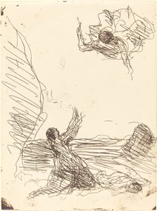Hagar og engelen (Agar et l'ange) av Jean Baptiste Camille Corot