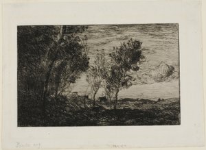 In the Dunes: Suvenir of the Woods of the Hague av Jean Baptiste Camille Corot