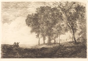 Italiensk landskap av Jean Baptiste Camille Corot