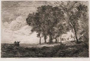 Italiensk landskap, c1865. av Jean Baptiste Camille Corot