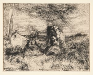 Lillesøsteren av Jean Baptiste Camille Corot