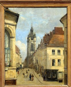 Klokketårnet i Douai Maleri av Camille Corot (1796-1875) 1871 Søn. 0,46x0,38m av Jean Baptiste Camille Corot