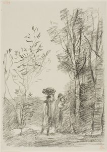 Møte i skogen av Jean Baptiste Camille Corot