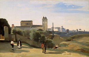 Pincio-fjellet, Roma av Jean-Baptiste-Camille Corot