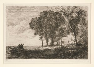 Landskap av av Jean-Baptiste-Camille Corot