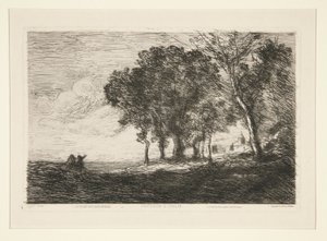 Landskap av av Jean Baptiste Camille Corot