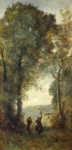 Minne fra stranden i Napoli av Jean-Baptiste-Camille Corot