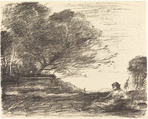 Sappho Safo, 1871. av Jean Baptiste Camille Corot
