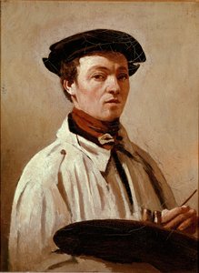 Selvportrett. Maleri av Jean Baptiste Camille Corot (1796-1875). Olje på lerret. Mål: 34x25cm. Firenze, Uffizi-galleriet av Jean Baptiste Camille Corot