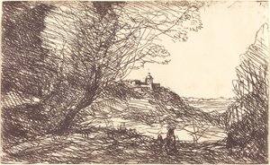Suvenir fra Monacos omgivelser av Jean Baptiste Camille Corot