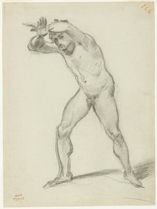 Stående naken mann av Jean-Baptiste-Camille Corot