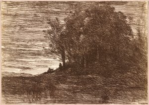Eremittskogen, eller bredden av innsjøen Trasimene av Jean Baptiste Camille Corot