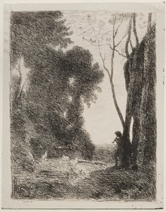 Den lille hyrden av Jean Baptiste Camille Corot