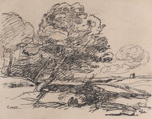 Det ensomme tårnet, 1871. av Jean Baptiste Camille Corot