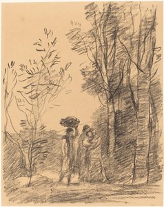 Møtet i skogen (La Rencontre du bosquet) av Jean Baptiste Camille Corot